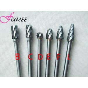 1개 6x10mm 길이 카바이드 알루미늄 절단 로터리 버 샹크 거친 톱니형 파일 전동 공구 드릴 비트