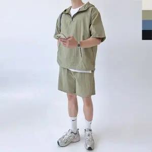 [하프클럽/]아노락 반팔 반바지 운동복 세트 남자 트레이닝복