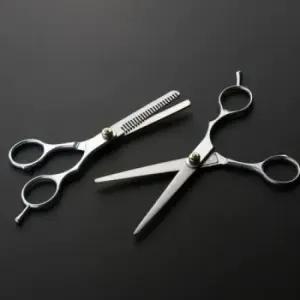벌초도구 티타늄시저블레이드 일반미용가위1+미용숱가위1 2PCS