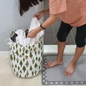 ( )린넨 장난감 정리함 패브릭 바스켓 소나무 빨래 바구니 인형 보관함