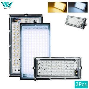 LED 투광 조명, 따뜻한 흰색 AC 220V, IP65 방수 스포트라이트, 야외 플로어 램프, 50W, 100W, 2 개