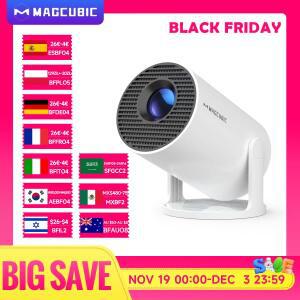 Magcubic 8K 안드로이드 14 휴대용 프로젝터 8000 루멘 WiFi 6 BT5.4 야외 극장 5W 하이파이 스피커 720P H