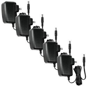 JC TECH(UL 상장) LED 스트립 조명, ~ 전원 장치용 5팩 어댑터 - 전화, 카메라 CCTV 어댑터| 장치 블랙 DC 및 12V 저전압 변압기 1AMP AC 조명 공급 110V IP