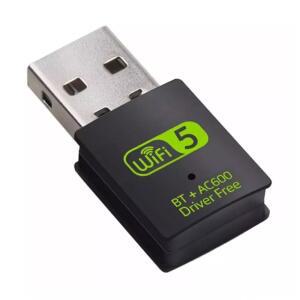 USB WIFI 블루투스 어댑터 600MBPS 듀얼 밴드 2.4 / 5GHZ 무선 네트워크 외부 수신기 PC 노트북 데스크톱 컴퓨터 드라이버 무료 녹색 WI-FI hOQ