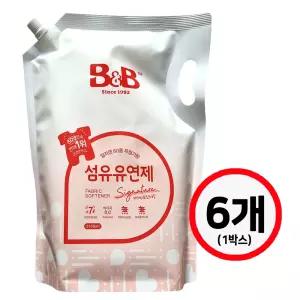 비앤비 유아의류 섬유유연제 자스민 로즈향 리필형 2100mL x 6개(1박스)