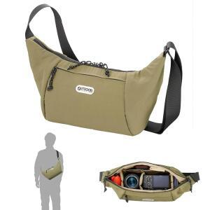 하쿠바 카메라 가방 OUTDOOR PRODUCTS(아웃도어 프로덕츠) 숄더백 06 AZ 올리브 가볍게 휴대할 수 있는 초경량 라운드 타입 YKK 지퍼 발수 원단 사용 AMZODCSB06OV 4977187005295