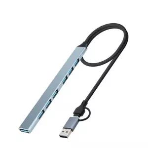 고품질 (COMS) USB TYPE C겸용 USB허브 7포트(꼬리물기) (WBF03E2)