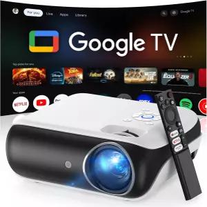 공식 라이선스 Google TV 스마트 프로젝터 돌비 사운드 Wi-Fi 및 블루투스가 포함된 HAPPRUN 4K UHD 홈