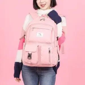 심플한중학생백팩 여자 멀티포켓 귀여운백팩 중학생 고등학생 신학기