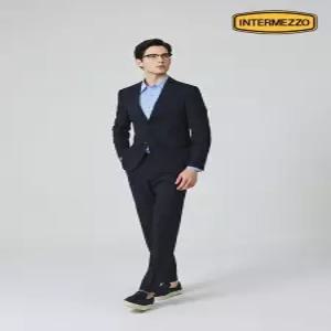 [인터메조]라이트 평직 비즈니스 수트 IMGBSU002F 네이비체크