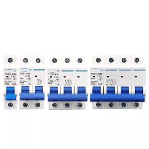 AC MCB TOB1-63H C Curve 230/400V~ 50HZ/60HZ Mini Circuit Breaker 1P 2P 3P 4P 3A 6A 10A 16A 20A 25A