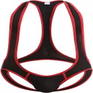 4UFIT 남성용 메쉬 조크 스트랩 레오타드 속옷 점프슈트 레슬링 싱글렛 바디수트
