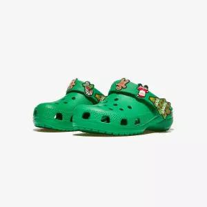크록스 클래식 홀리데이 아이콘 라이트B 클로그 토들러 GRASS GREEN