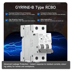 GEYA 30mA B형 누전 차단기(과부하 보호 기능 포함) 가정/산업용 전자식 RCBO