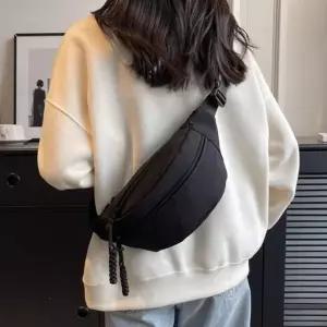 ( )여성 하프문 여행용 핸드폰 가방 가벼운 슬링백 블랙