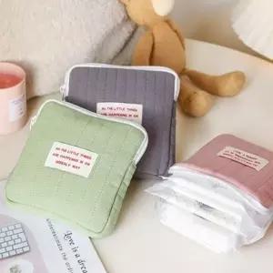 생리대 파우치 미니 퀼팅 누빔 화장품 대파 여성 잡화 다용도 용품 사각 휴대용 코스메틱