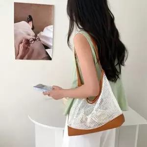 그물 레더 이너 숄더백 가방 여름 비치 메쉬 여성 보부상 썸머 휴가