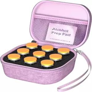 냉장고용 프로케이스 펩타이드 9 슬롯 인슐린 GLP-1 바이알 홀더 보관 표준 5ml 병용 하드 트래블 운반