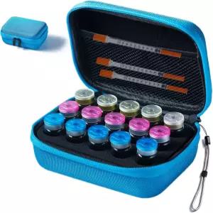 JFGLORIX 인슐린 냉장고 홀더 보관 케이스 바이알 프로텍터 쿨러 여행 정리함 표준 10ml U100 파란색(9