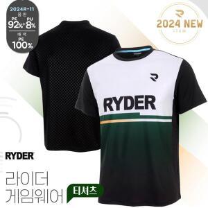 [라이더] 배드민턴 상의 반팔 티셔츠 화이트 그린 블랙 2024R-11