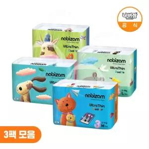 나비잠 울트라씬듀얼핏 밴드형 기저귀 3팩 모음