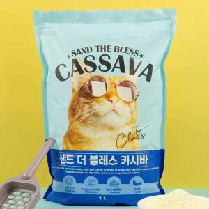 [레옹펫]샌드더블레스 카사바 고양이모래 3봉 21L