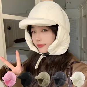 [하프클럽/] 남여공용 겨울 패딩 귀달이 방한모자 커플 캠핑 모자