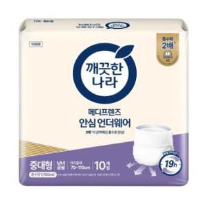 깨끗한나라 메디프렌즈 안심 언더웨어 중대형 10매x8팩 팬티형기저귀