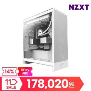 NZXT H7 FLOW V2 화이트 PC케이스 미들타워케이스 [14%][178,020 WON + 11pay 추가 지급]