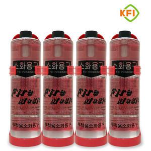투척용 소화기 600ml 4개 1세트 던지는소화기 강화액 [거치대 포함]