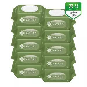 [깨끗한나라] 베이비케어 디 오리진 네이처 물티슈 캡형 80매 x 10팩