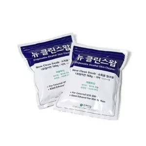 뉴 클린스왑 대용량 지퍼백 160g x2개 알콜솜 소독솜