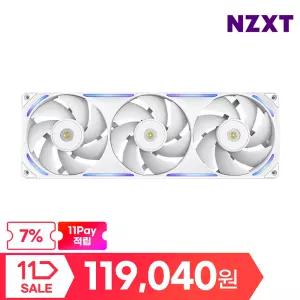 NZXT F360X 화이트 일체형 쿨링팬 시스템팬 [7%][119,040 WON + 11pay 추가 지급]