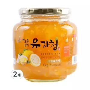 해맑음 겨울향기 유자청 1kg 2개 티타임 힐링 카페인 아이스커피 외식 아이스티