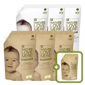 네이쳐러브메레 아기세탁세제 리필형 1300ml 3팩+ 아기섬유유연제 리필형 1300ml 3팩 [GIFT] 오리지널향 세제 리필 500ml 1팩