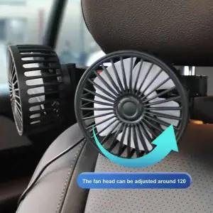 발열 차량용 선풍기 클립 냉각팬 USB 전원 5V 헤드레스트 360 도 회전 듀얼 헤드 3 속도 뒷좌석 에어