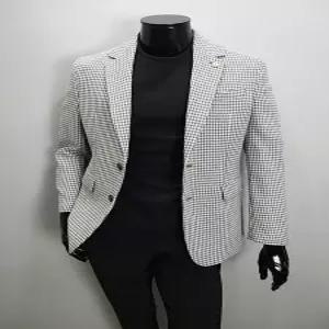 [파렌하이트][S/S]라이트그레이 하운드투스 체크 레귤러핏 자켓G4303GYL_BP