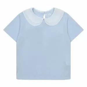 [보리보리/소이]여아 이중 카라 배색 반팔 티셔츠 22M3472_BL