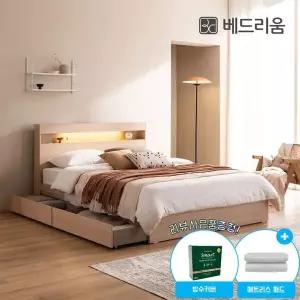 [베드리움] 파인드 LED 서랍형 침대 (Q) + NEW 노블아워 코어 서포트 유로탑