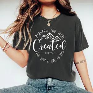 반팔 티 셔츠 여름 아마도 당신은 티셔츠 기독교 의류 에스더 414 이 유니 Faith Tee Woman tshirts와 같은
