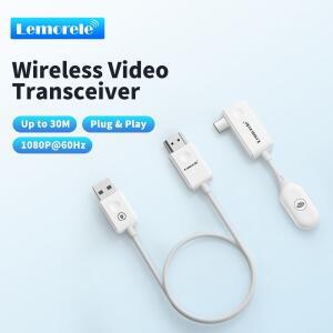 Lemorele USB HDMI 무선 송수신기 확장 키트 30M 디스플레이 동글 (TV, 카메라, 스트리밍 프로젝터용)