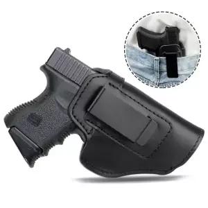 스텔스 캐리 용 왼쪽 오른쪽 전술 가죽 홀스터 Glock 17 19 43X Sig P365 9mm 사냥 Airsoft IWB 총