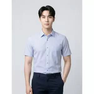 [파크랜드]블루 투톤체크 반팔 드레스 셔츠 A2DS2210608A_P424272639