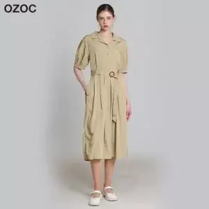 [오조크(OZOC)] 제천벨트 카라 원피스 (택가격: 109200원)