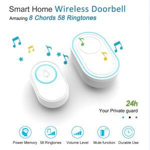 TUYA 지능형 초인종 환영 홈 Wifi 433MHz 도어 벨 차임 보안 알람 App 원격 제어 무선 스마트 하우스