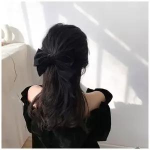 [룽스_62]큰 리본 머리핀 똑딱핀 헤어 삔 파티룩 러블리 핀
