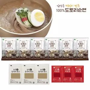 (핫딜)김영근 명인의 100% 도토리면 6팩(동치미육수3+비빔장3)