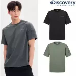 [디스커버리](하남점)25SS 정상가79000디스커버리 RS85053남성 프레시벤트 우븐 소매포켓 반팔티셔츠