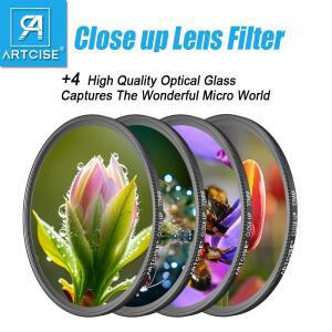 완벽호환 ARTCISE +4 클로즈업 카메라 필터 37 40.5 52 82MM 렌즈 캐논 호환 니콘 펜탁스 후지 DSLR용