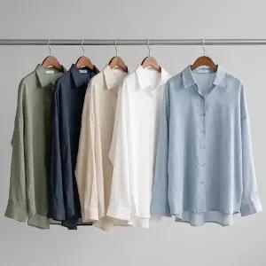 플레인 린넨 데일리 쿨 루즈핏 남방